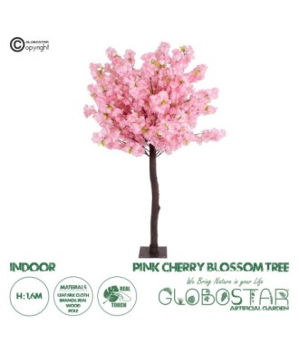 GloboStar® Artificial Garden PINK CHERRY BLOSSOM TREE 20140 Τεχνητό Διακοσμητικό Δέντρο Ροζ Κερασιά Υ160cm